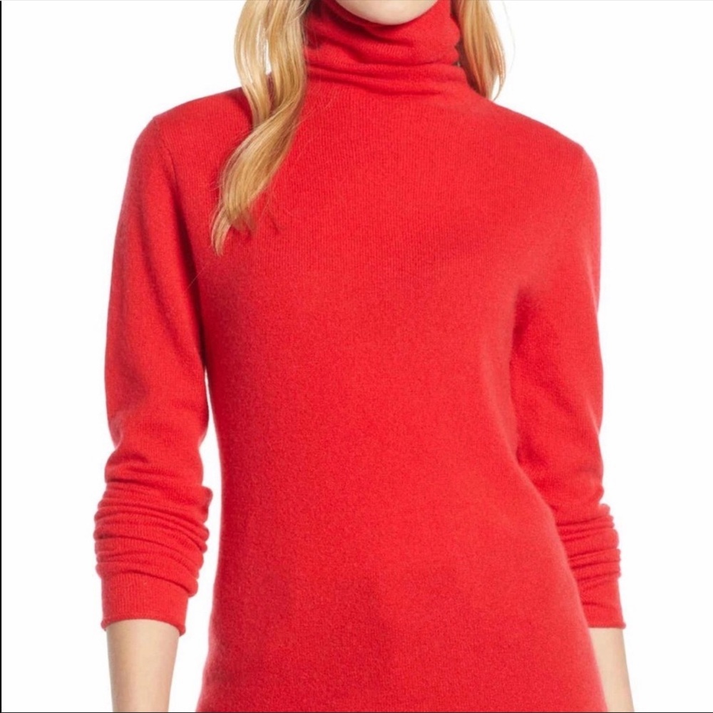 Caslon 100% cashmere funnel neck sweater NEW